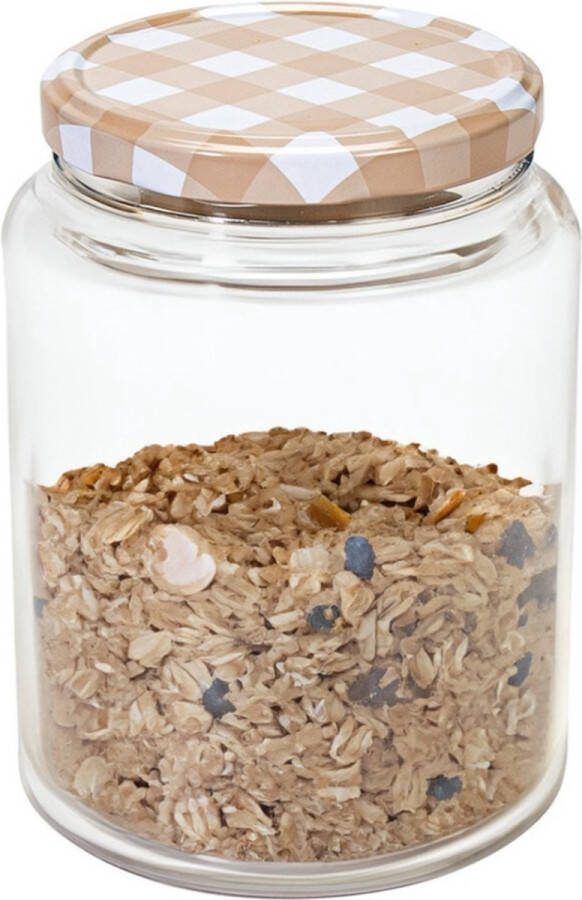 Hega hogar Weckpot voorraadpot Classico 1012 ml kunststof draaideksel beige D10 x H14 cm
