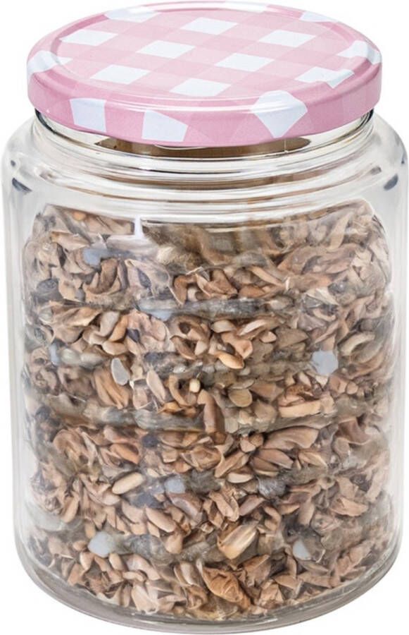 Hega hogar Weckpot voorraadpot Classico 1012 ml kunststof draaideksel roze D10 x H14 cm