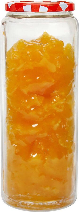 Hega hogar Weckpot voorraadpot Classico 2100 ml kunststof draaideksel rood D10 x H27 cm