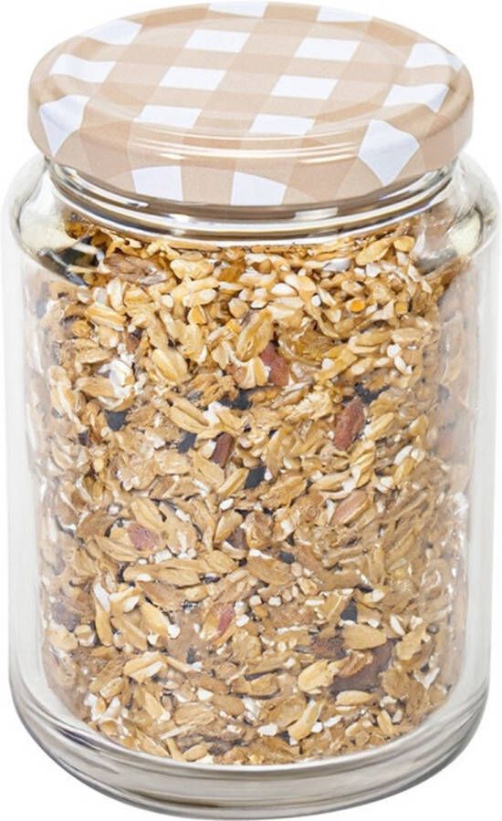Hega hogar Weckpot voorraadpot Classico 500 ml kunststof draaideksel beige D7 x H11 cm