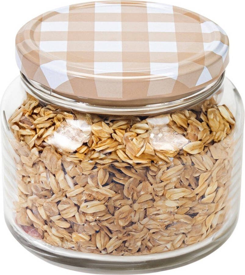 Hega hogar Weckpot voorraadpot Classico 600 ml kunststof draaideksel beige D10 x H9 cm