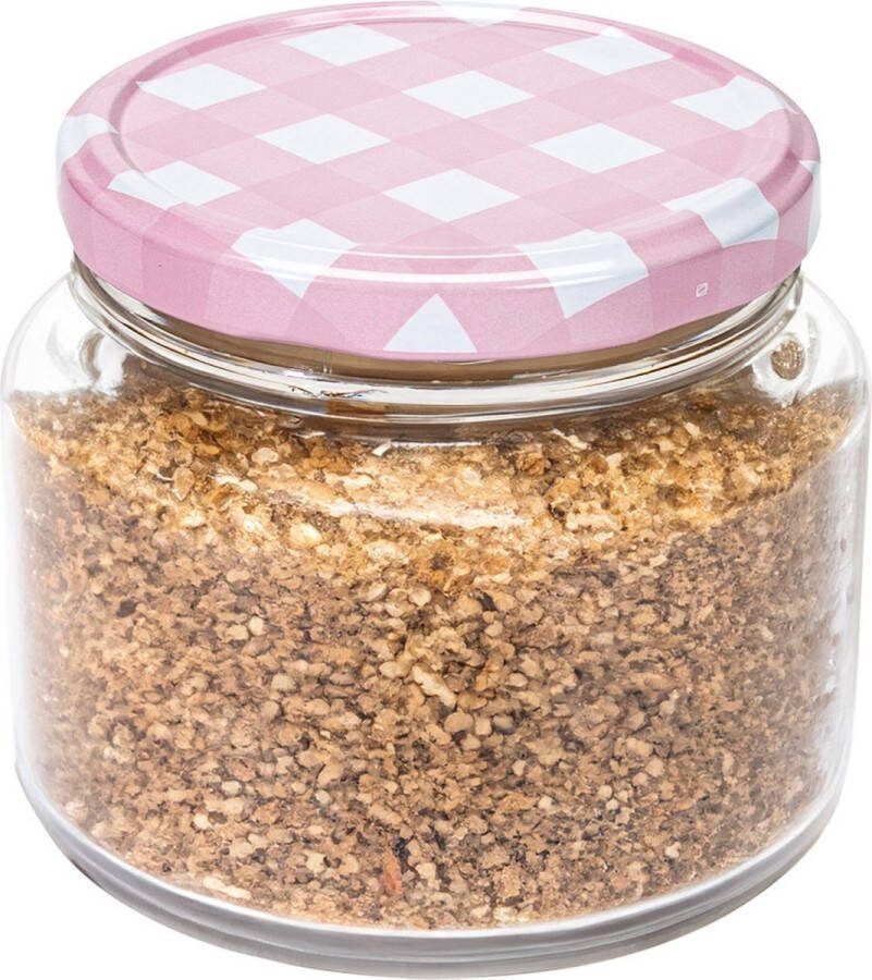 Hega hogar Weckpot voorraadpot Classico 600 ml kunststof draaideksel roze D10 x H9 cm