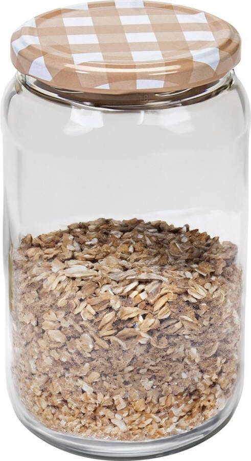 Hega hogar Weckpot voorraadpot Classico 750 ml kunststof draaideksel beige D8 x H14 cm