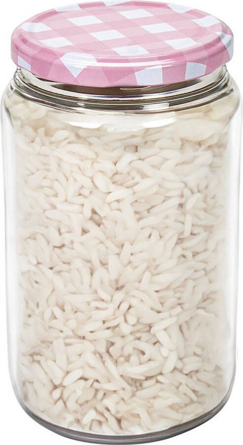 Hega hogar Weckpot voorraadpot Classico 750 ml kunststof draaideksel roze D8 x H14 cm
