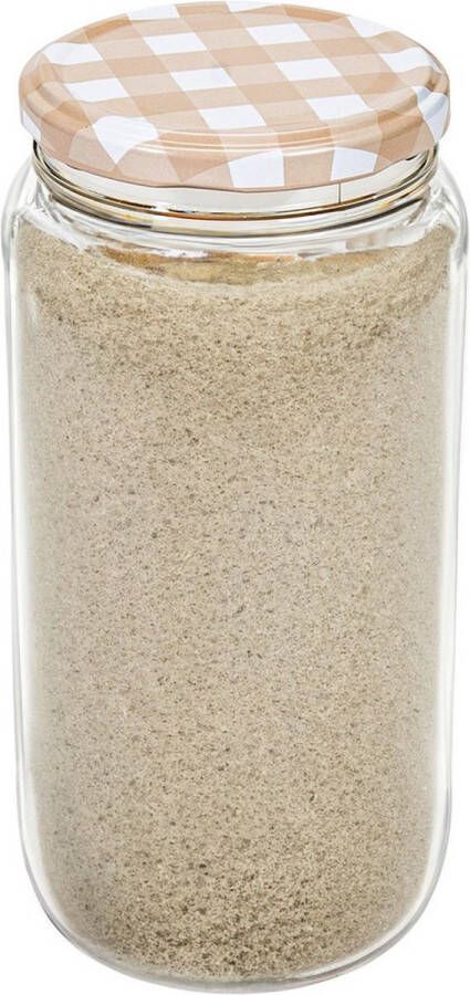 Hega hogar Weckpot voorraadpot Classico 950 ml kunststof draaideksel beige D8 x H17 cm