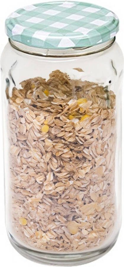Hega hogar Weckpot voorraadpot Classico 950 ml kunststof draaideksel groen D8 x H17 cm