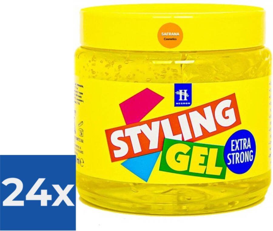 Hegron Haargel Pot  Extra Strong 1000 ml Voordeelverpakking 24 stuks