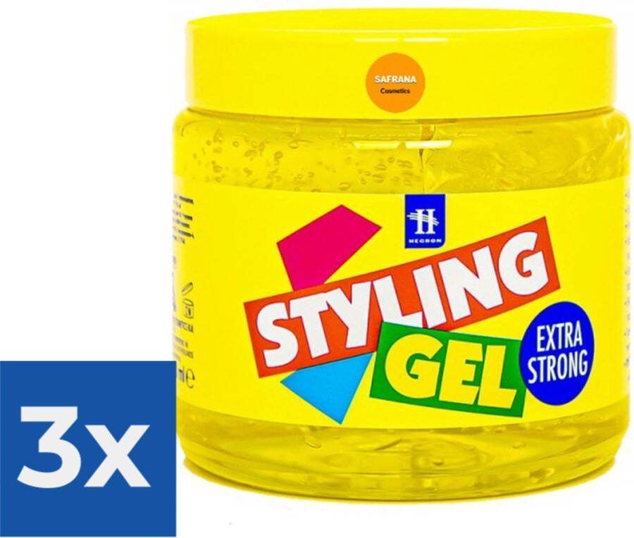 Hegron Haargel Pot  Extra Strong 1000 ml Voordeelverpakking 3 stuks