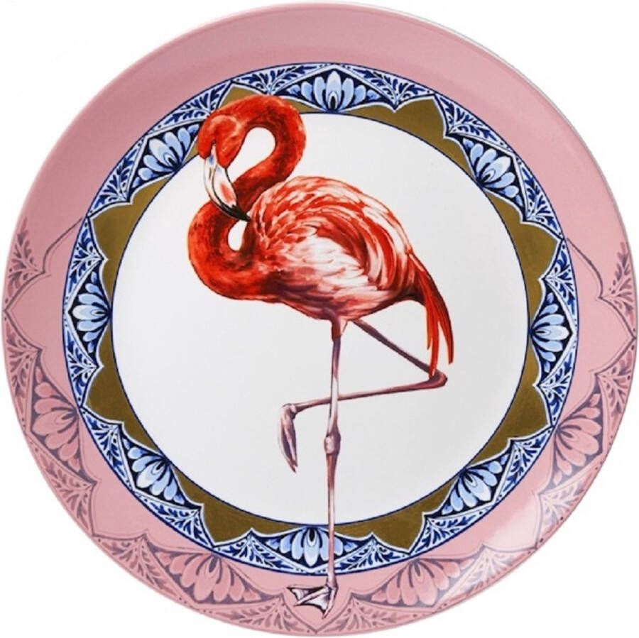 Heinen Delfts Blauw Wandbord Mandala Flamingo | | Souvenir