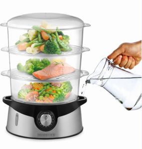 Heinrich's HDA 8501 Stoomkoker Food Steamer 3 lagen Rijstmand