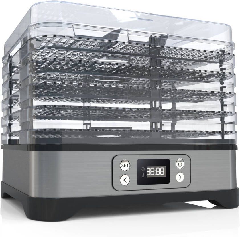 Heinrich's Heinrich s HDR 8502 voedseldroger – 250W 5 laags – 35°C tot 70°C – LCD display – Timer