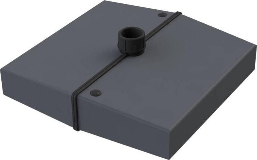 Helcosol Parasolvoet Split vierkant vulbaar 25kg antraciet met zwarte montagedelen