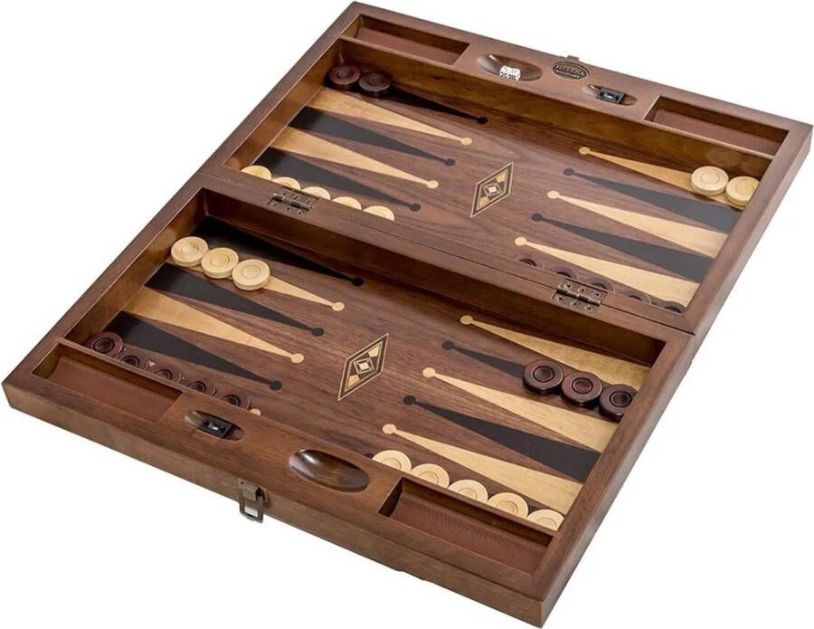 Helena Wood Art Backgammon Tavla Handgemaakt Hout Luxe uitgave 50 x 30 x 8 cm