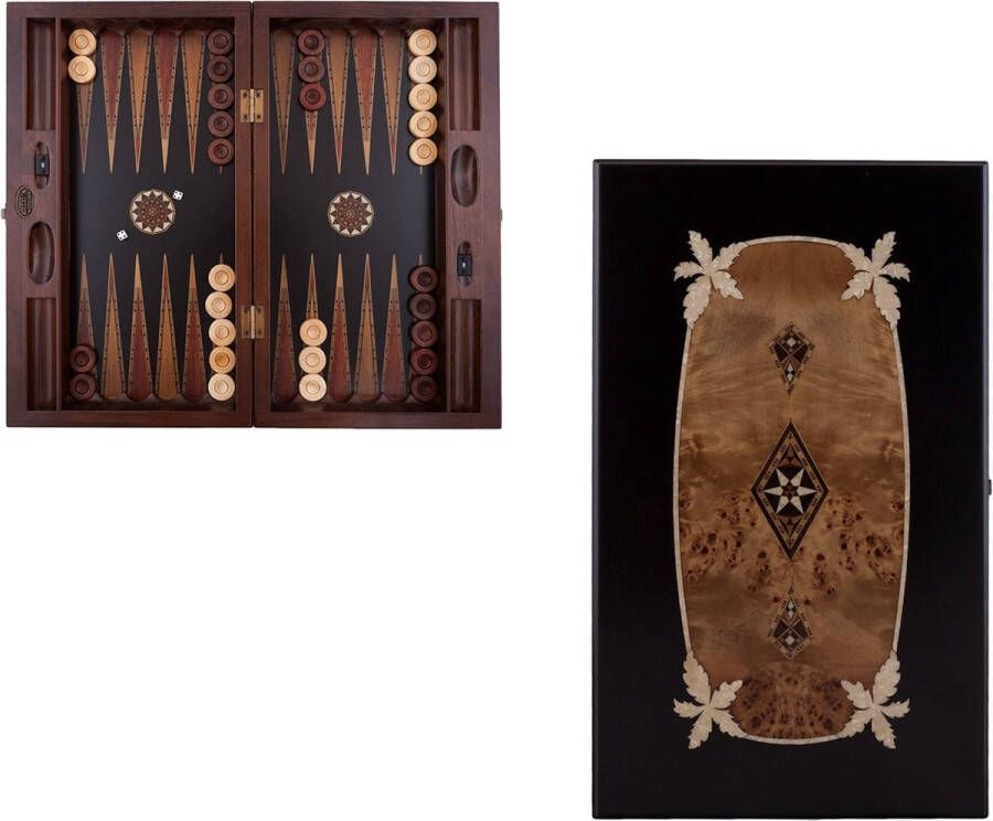 Helena Wood Art Backgammon Tavla Handgemaakt Hout Luxe uitgave 52 x 30 x 7 5 cm