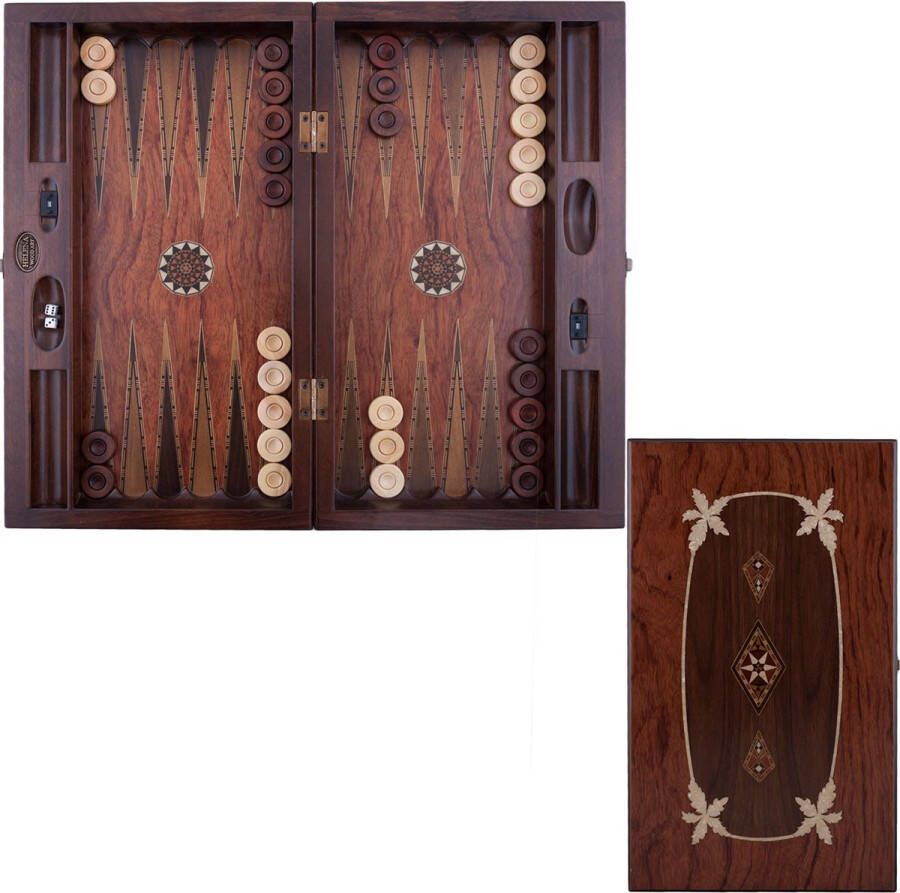 Helena Wood Art Backgammon Tavla Handgemaakt Hout Luxe uitgave 52 x 30 x 7 5 cm