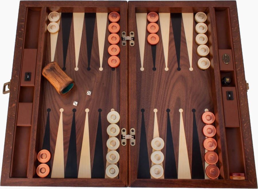 Helena Wood Art Handgemaakte Houten Backgammon Speelset van Hoge Kwaliteit Tavla 100% Hout Luxe uitgave TricTrac 50 x 30 cm