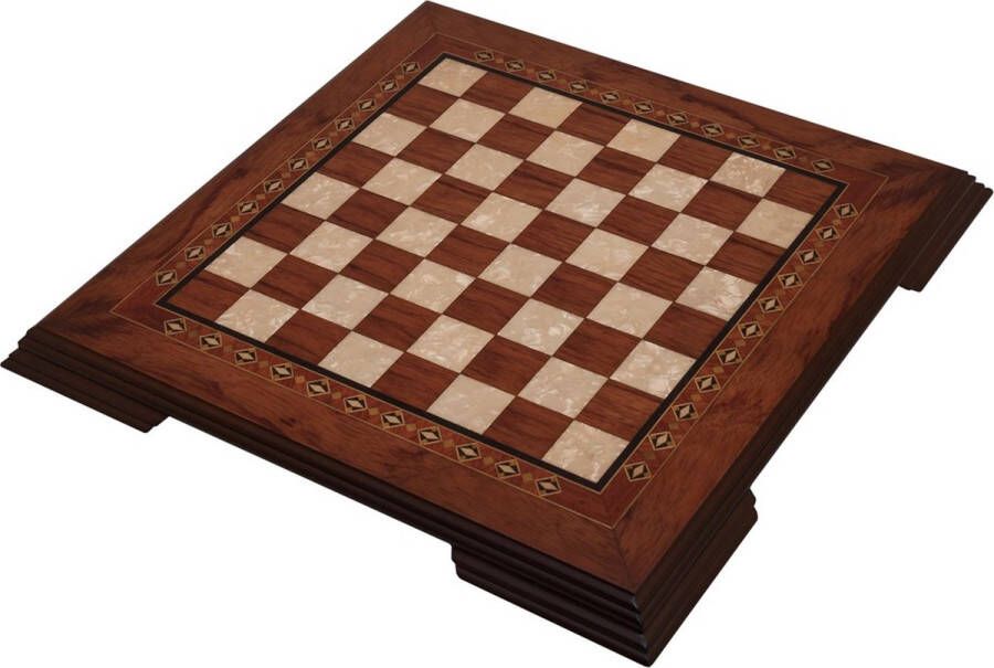 Helena Wood Art Handgemaakte houten schaakbord Metalen Schaakstukken Luxe uitgave Schaakspel Schaakset Schaken Chess 38 5 x 38 5 cm