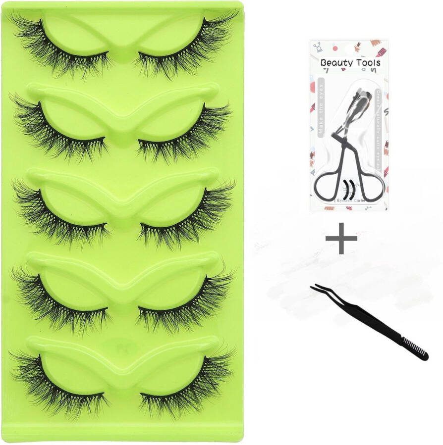 Helin life 5 paar Nepwimpers- 3D valse wimpers set driedimensionaal effect laatste mode gratis wimperkruller gratis wimperkam 17 mm extra lang