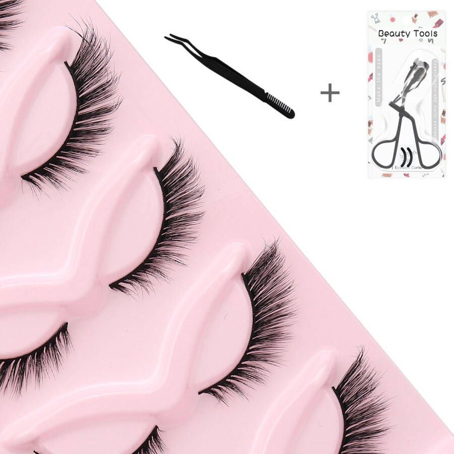Helin life 5 paar Nepwimpers 3D valse wimpers set driedimensionaal effect laatste mode kunstwimpers gratis wimperkruller gratis wimperkam 17mm extra lang