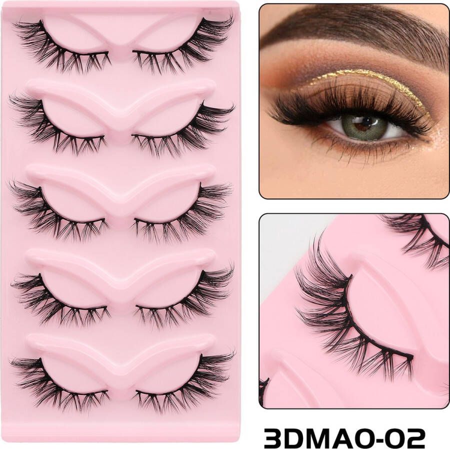 Helin life 5 paar valse wimpers 3D valse wimpers set driedimensionaal effect laatste mode kunstwimpers gratis wimperkruller gratis wimperkam 18 mm extra lang