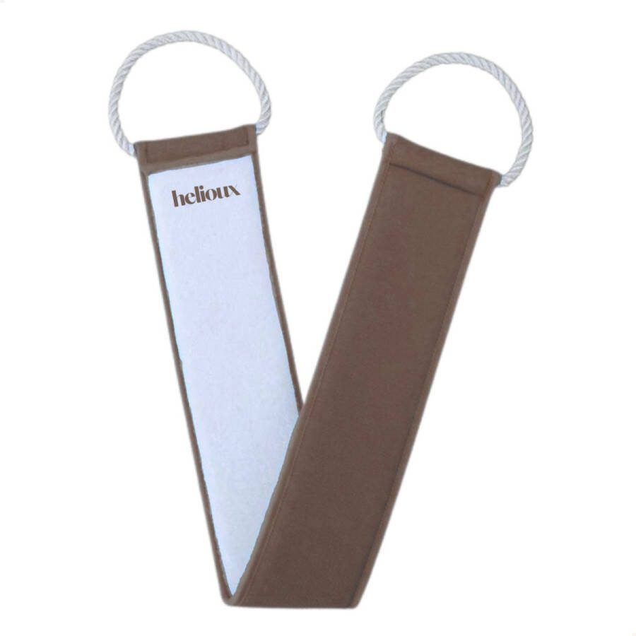 Helioux Rug Scrubber Back Scrubber Exfoliating Glove Scrub Handschoen Voor Lichaam Rug en Schouders Verwijderen Van Dode Huidcellen of Zelfbruiner Coffee Brown Koffie Bruin