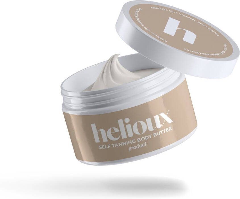 Helioux Self Tanning Body Butter Zelfbruiner Body Creme Trekt snel in Gradual Tan Geeft niet af Parfum Vrij Coconut Lime Scent