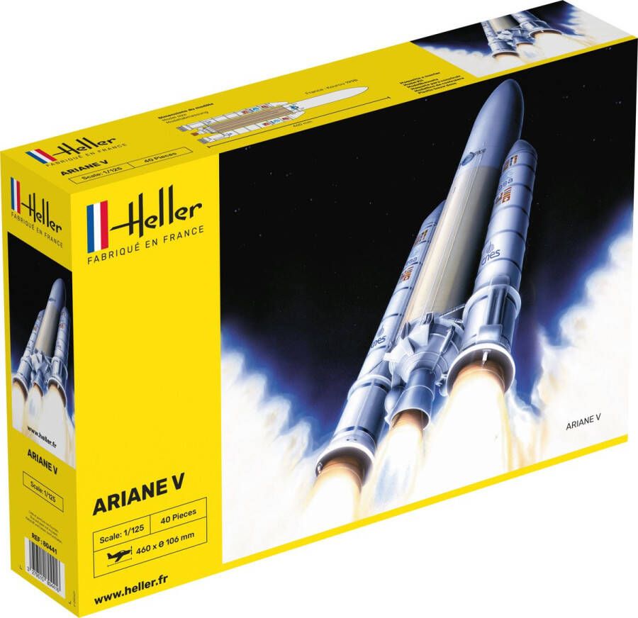 Heller 1:125 80441 Ariane 5 Rocket Plastic Modelbouwpakket