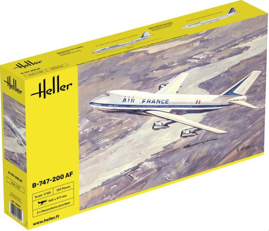 Heller 1:125 80459 B-747 AirFrance Plane Plastic kit