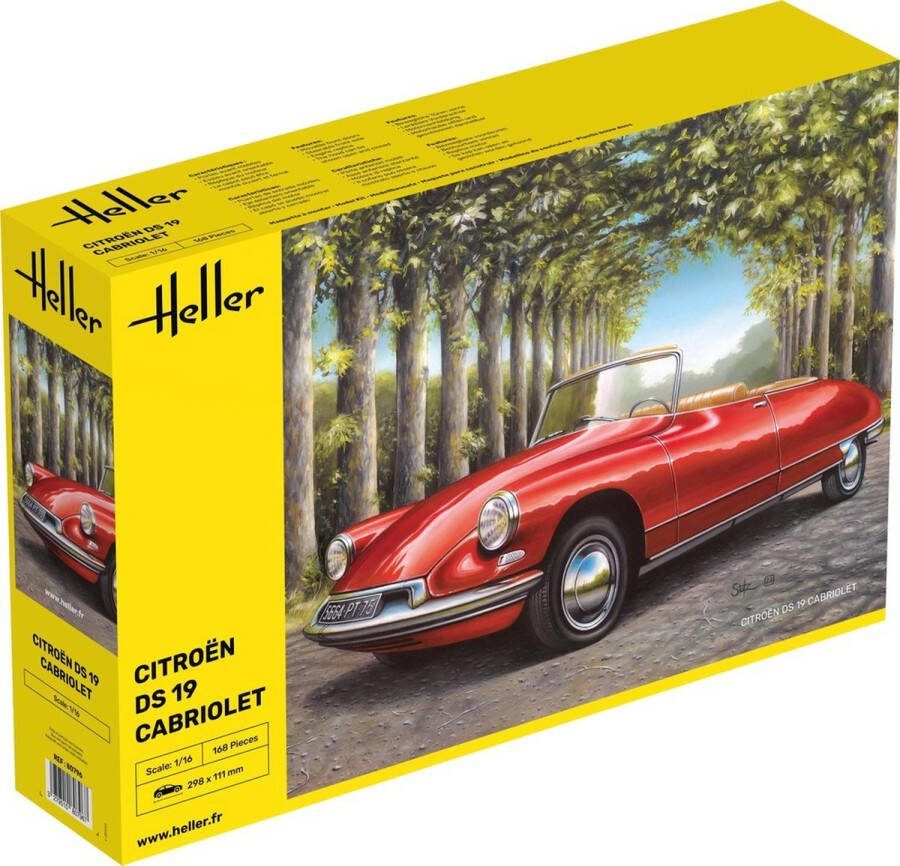 Heller 1:16 80796 Citroen DS19 Cabriolet Auto Plastic Modelbouwpakket