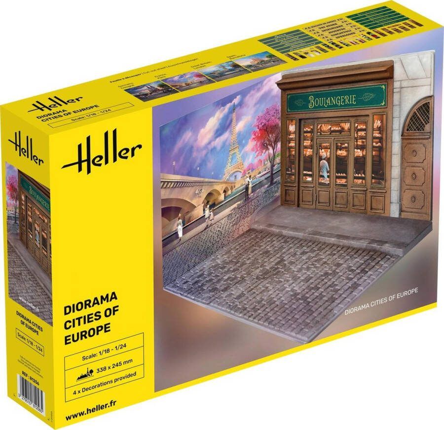 Heller 1:18 1:24 81256 Diorama Gebouw in een Europeese Stad 4 Opties Inbegrepen Plastic Modelbouwpakket