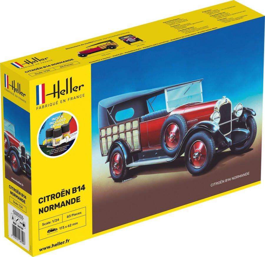 Heller 1:24 56729 Citroen B14 Normande Car Starter Kit Plastic Modelbouwpakket