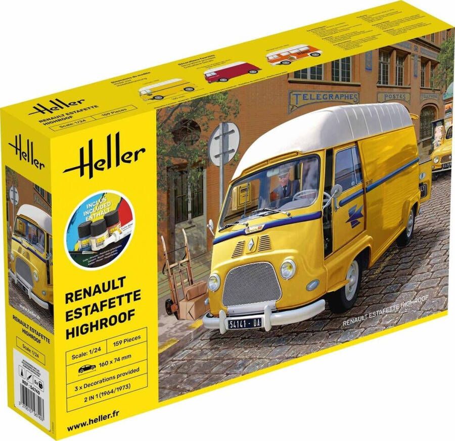 Heller 1:24 56740 Renault Estafette High Roof Starter Kit Plastic Modelbouwpakket