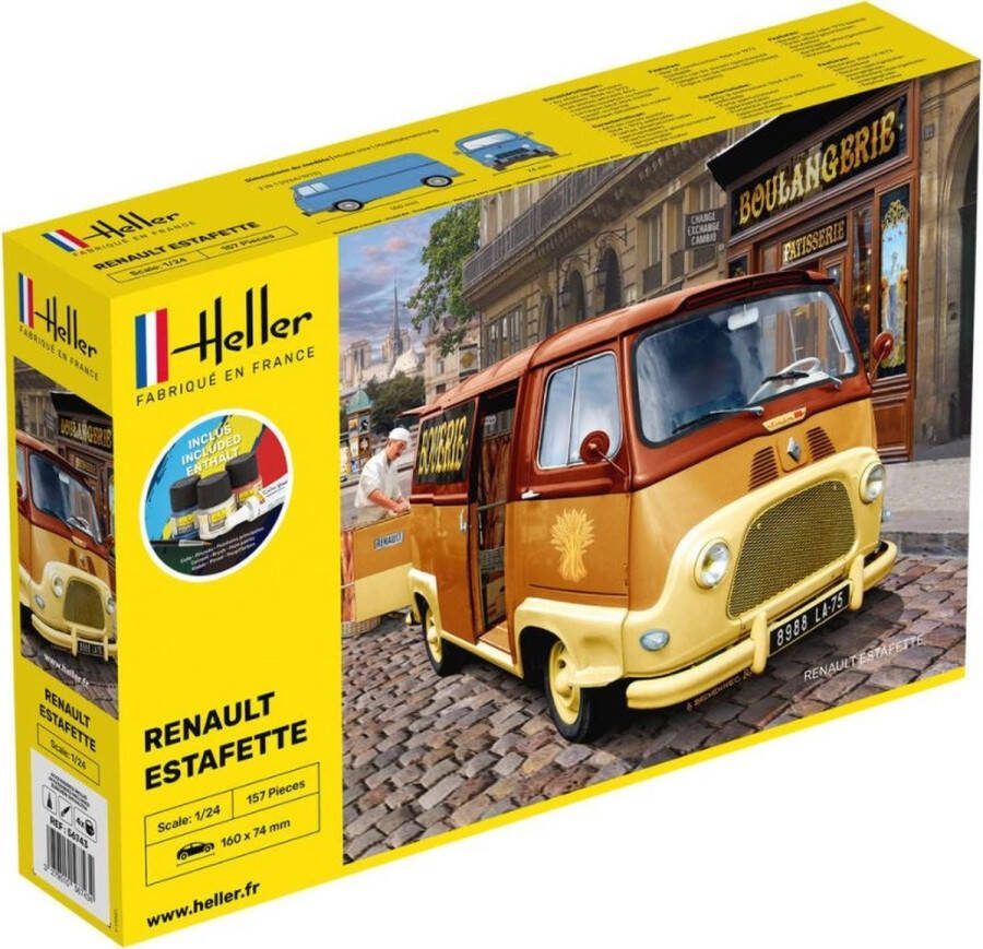 Heller 1:24 56743 Renault Estafette Starter Kit Plastic Modelbouwpakket