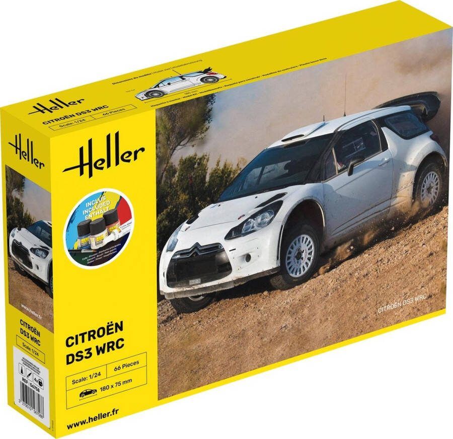 Heller 1:24 56758 Citroen DS3 WRC Rallye Auto Starter Kit Plastic Modelbouwpakket