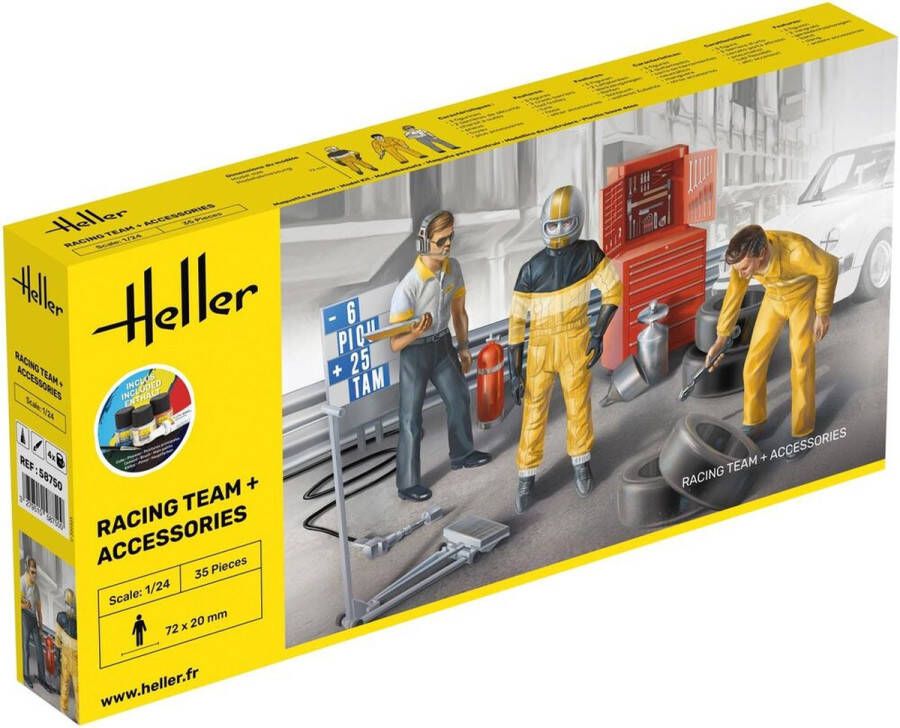 Heller 1:24 58750 Racing Team Figuren en Accessoires Starter Kit Plastic Modelbouwpakket