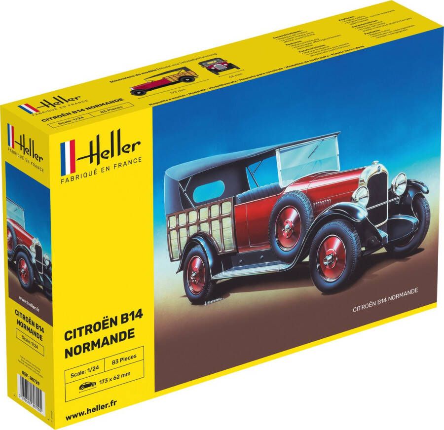 Heller 1:24 80729 Citroen B14 Normande Car Plastic Modelbouwpakket