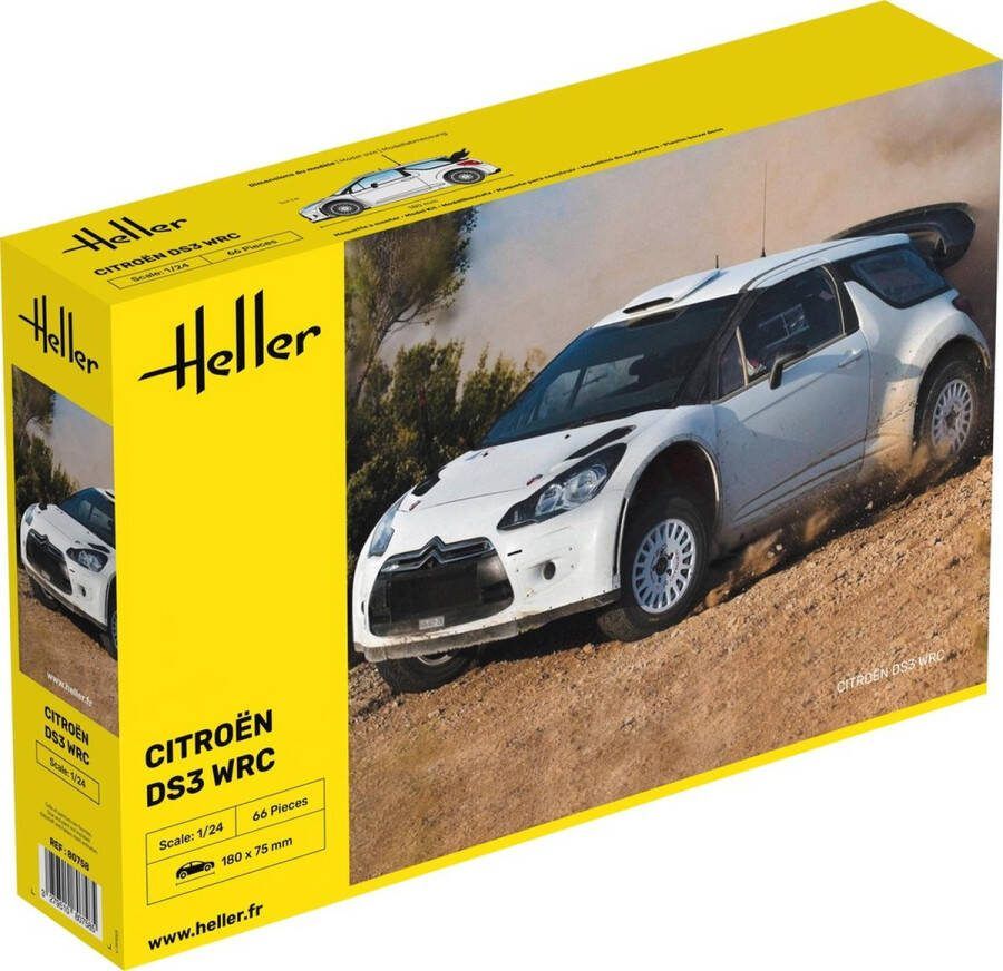 Heller 1:24 80758 Citroën DS3 WRC Rally Auto Plastic Modelbouwpakket