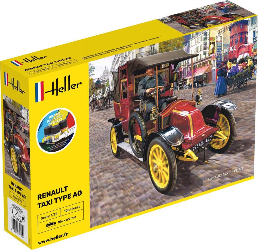 Heller 1 24 Starter Kit Renault Taxi Type Aghel35705 modelbouwsets hobbybouwspeelgoed voor kinderen modelverf en accessoires