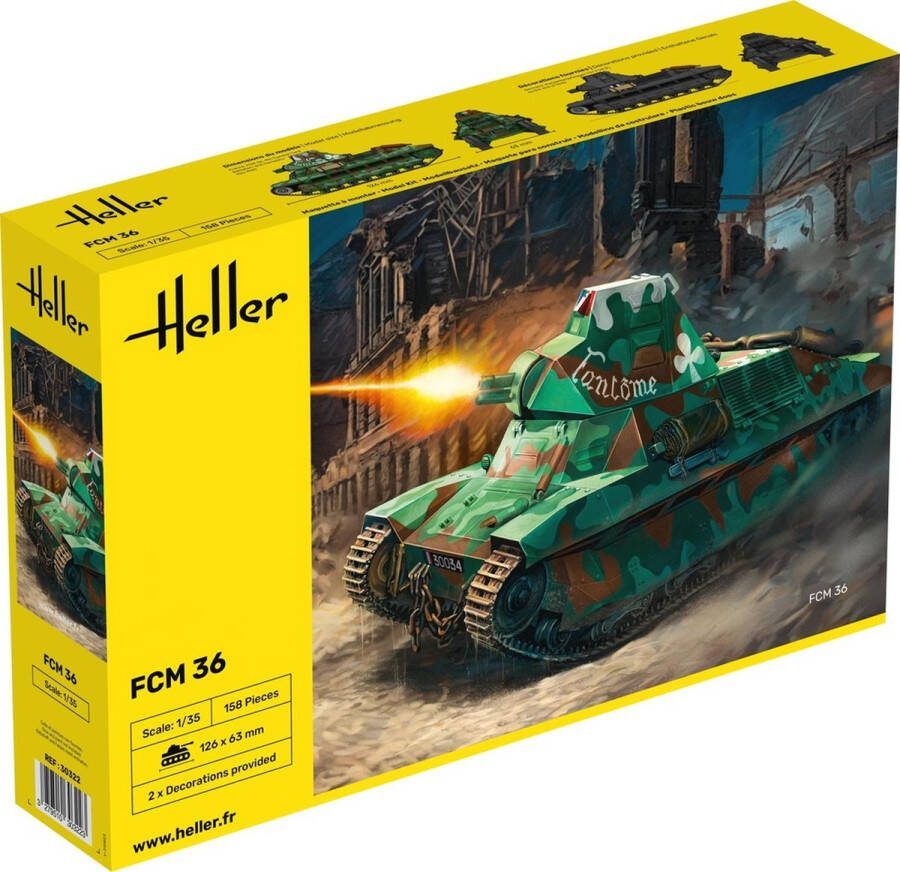 Heller 1:35 30322 FCM36 Tank Plastic Modelbouwpakket