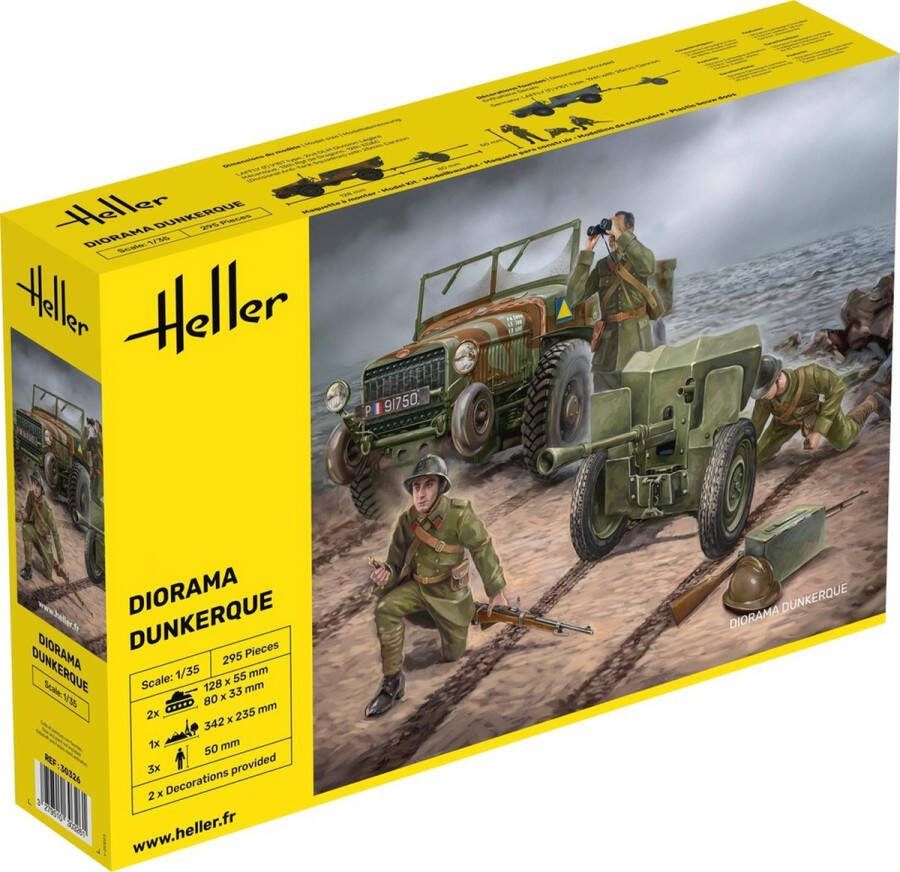 Heller 1:35 30326 Laffly Truck Military Diorama Dunkerque Plastic Modelbouwpakket
