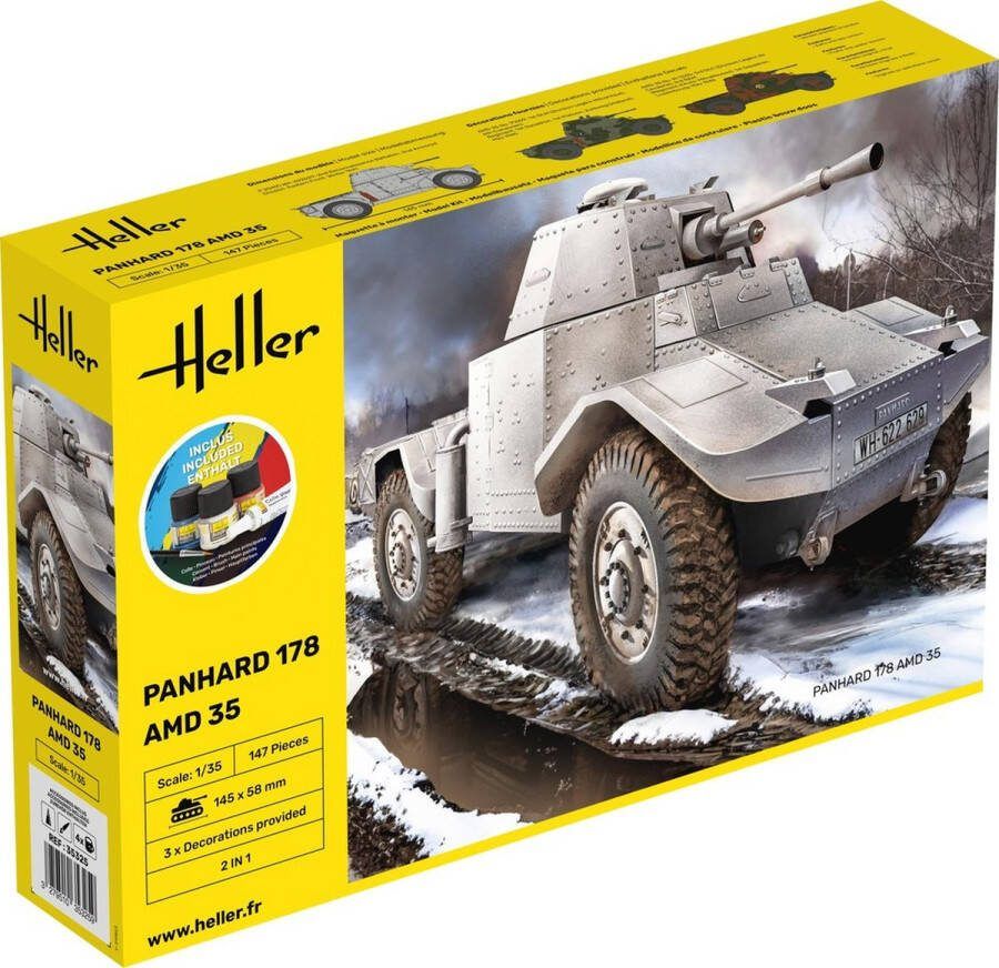 Heller 1:35 35325 Panhard 178 AMD 35 Starter Kit Plastic Modelbouwpakket