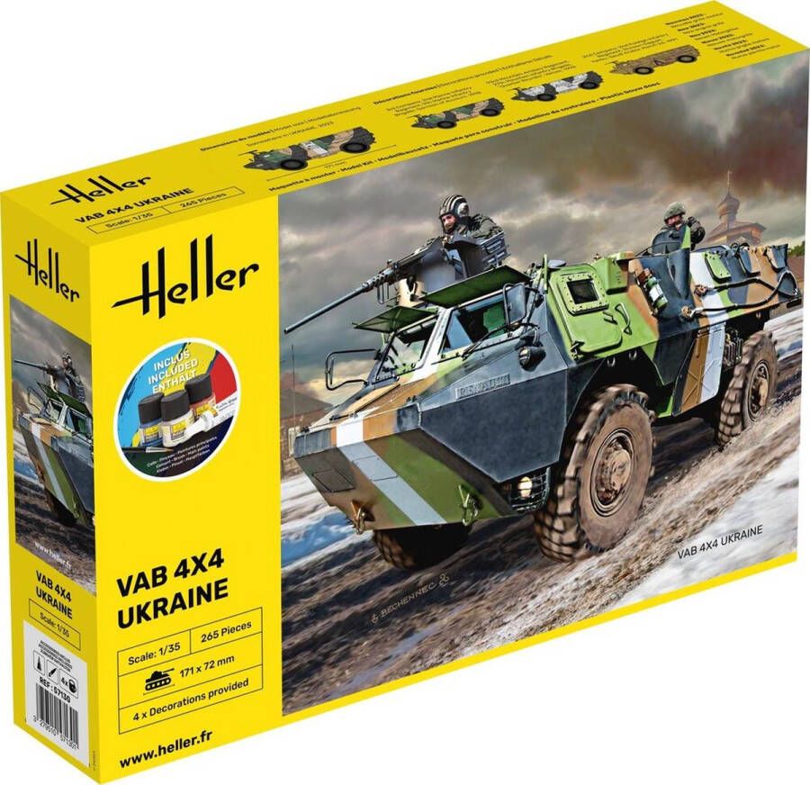 Heller 1:35 57130 VAB 4X4 Ukraine Starter Kit Plastic Modelbouwpakket