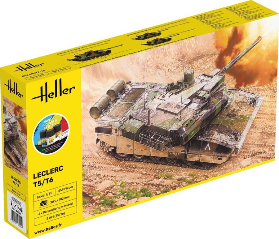 Heller 1:35 57142 Leclerc T5 T6 Tank Starter Kit Plastic Modelbouwpakket