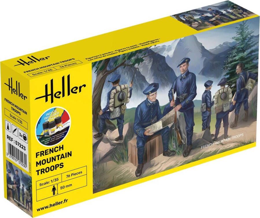 Heller 1:35 57223 French Mountain Troops Figuren Starter Kit Plastic Modelbouwpakket