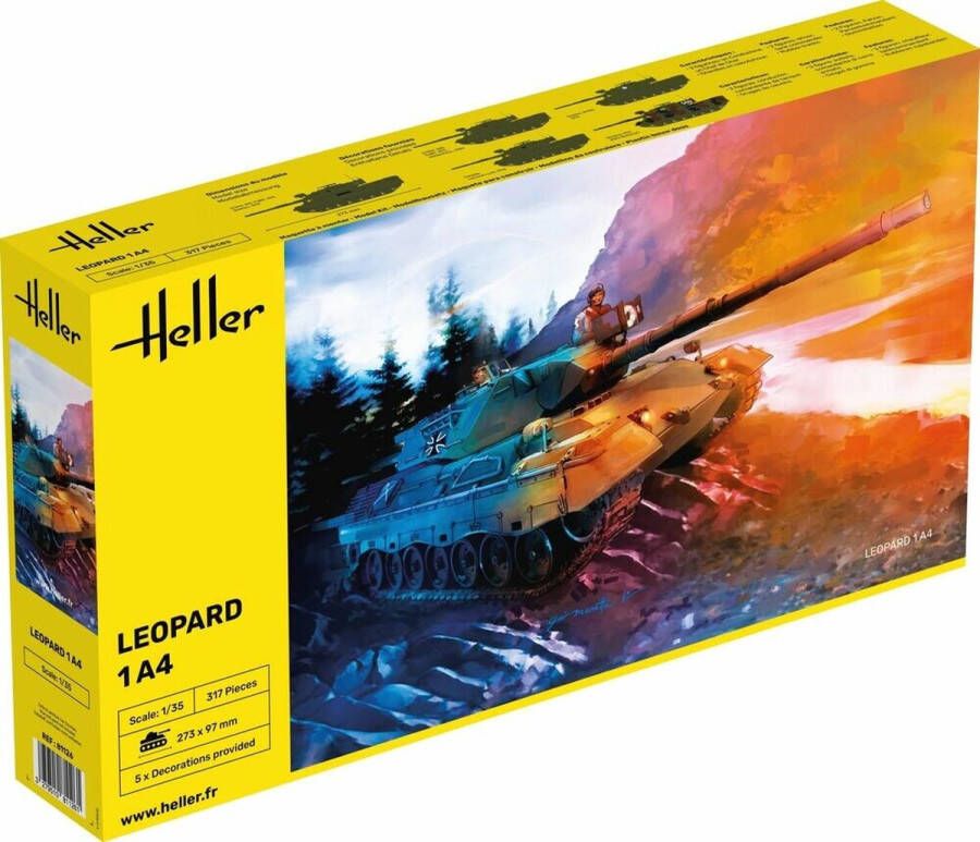 Heller 1:35 81126 Leopard 1A4 Tank Plastic Modelbouwpakket