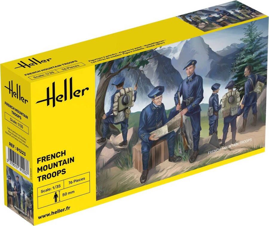 Heller 1:35 81223 French Mountain Troops Figuren Plastic Modelbouwpakket