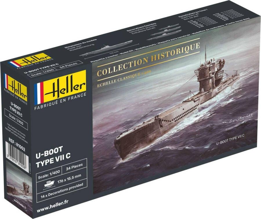 Heller 1:400 81002 U-Boot Type VII C Plastic kit