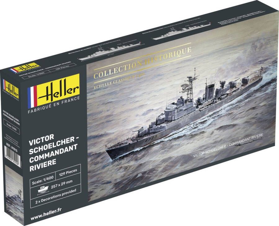 Heller 1:400 81015 Victor Schoelcher Commandant Riviere Plastic Modelbouwpakket