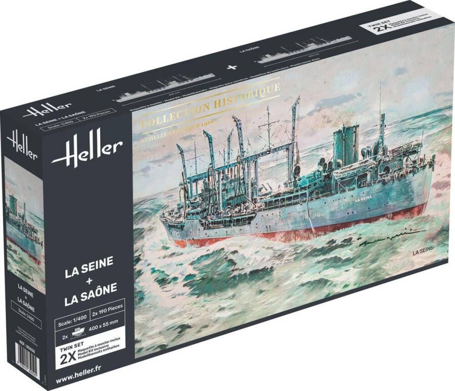 Heller 1:400 85050 La Seine + La Saone Twinset Schepen Plastic Modelbouwpakket