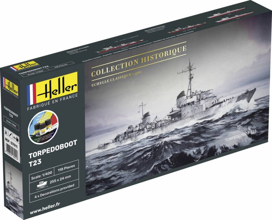 Heller 1 400 Starter Kit Torpedoboot T23hel57011 modelbouwsets hobbybouwspeelgoed voor kinderen modelverf en accessoires